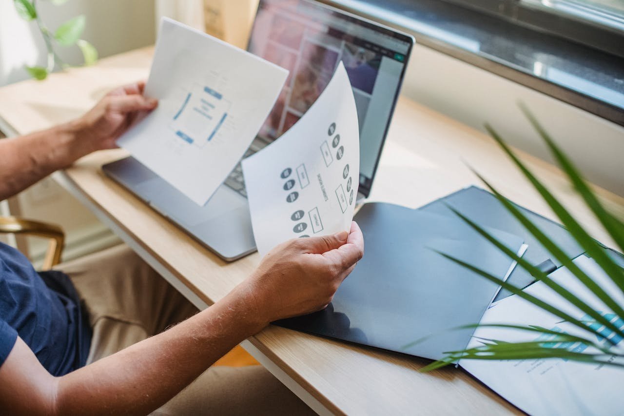 user using computer